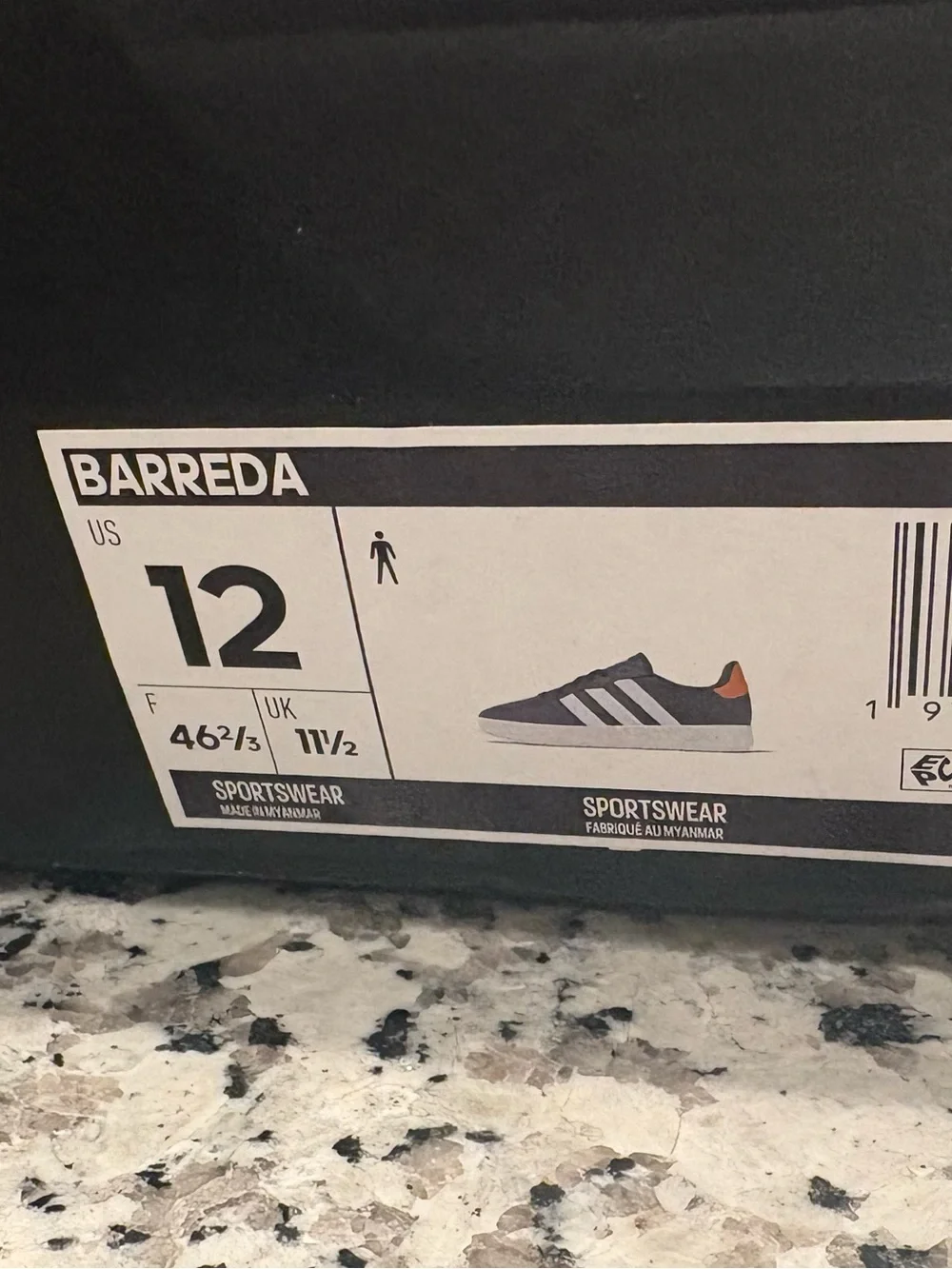Adidas Barreda Shoes Aurora Ink Focus Orange Men’s Size US 12 Sneakers Low Top